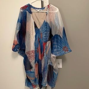 Metallic and colorful DVF dress